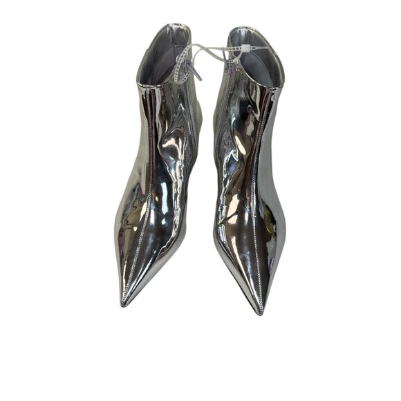 Gianni Bini Shoes - Gianni Bini Silver Metallic Pointed Toe Ankle Booties – Women’s Size 8.5M